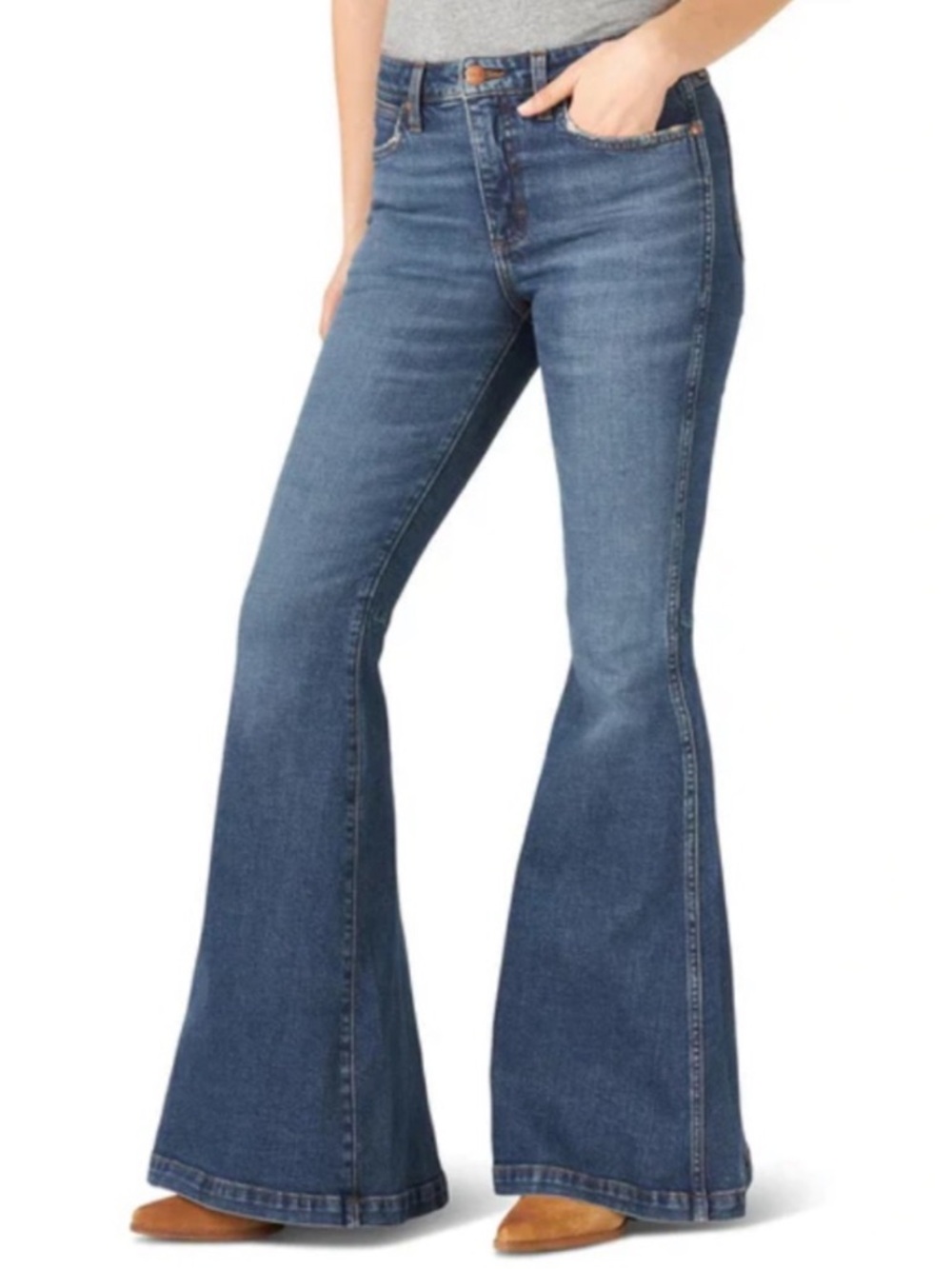 Wrangler Retro High Rise Trumpet Flare Bell Bottom Jeans Western Cowgirl Size 30